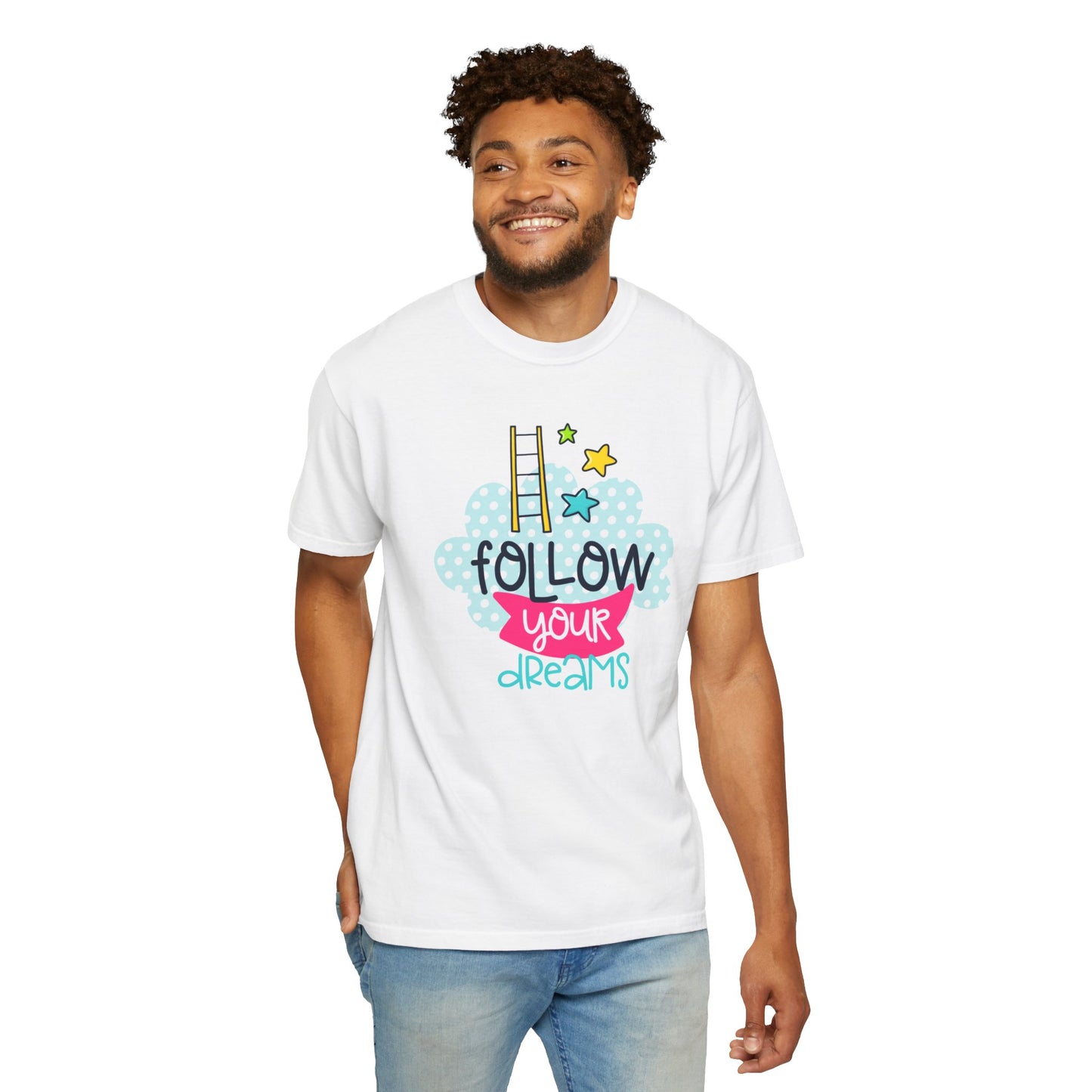Follow Your Dreams Aspiration Determination Courage Night Wishes Unisex Heavy Cotton T-Shirt