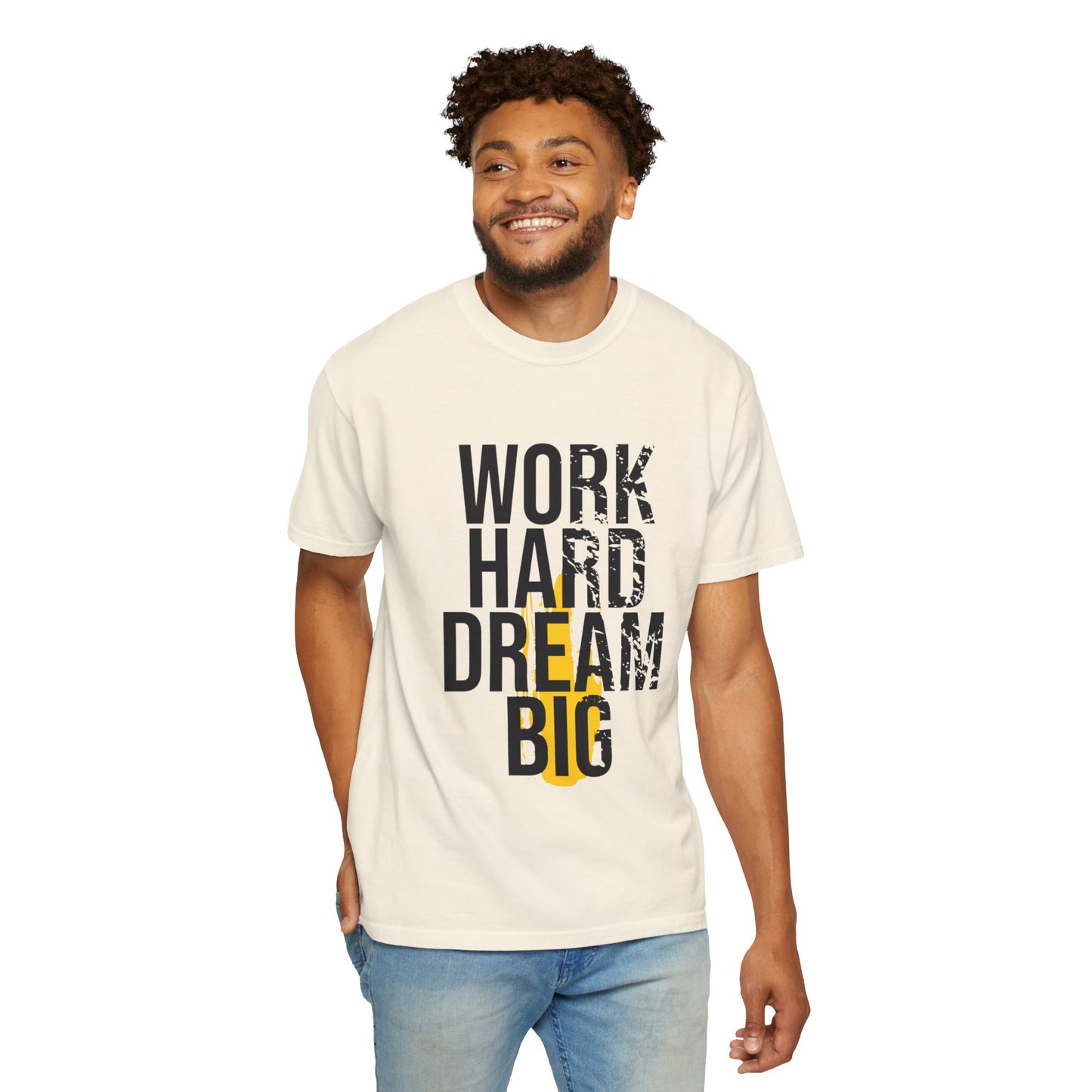 Work Hard Dream Big Creativity Imagination Tee Determination Reach For The Stars Unisex Heavy Cotton T-Shirt