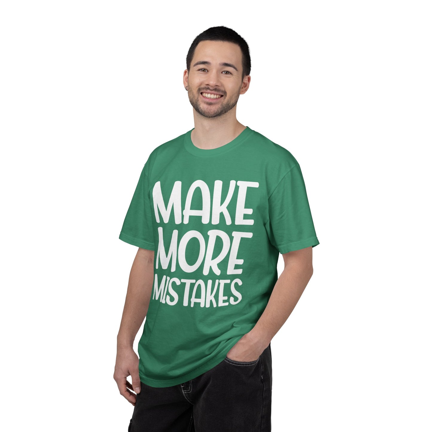 Make More Mistakes Trendy Tee Learning Journey Empowerment Creative Passionate Hard Work Keep Trying Unisex Heavy Cotton T-Shirt