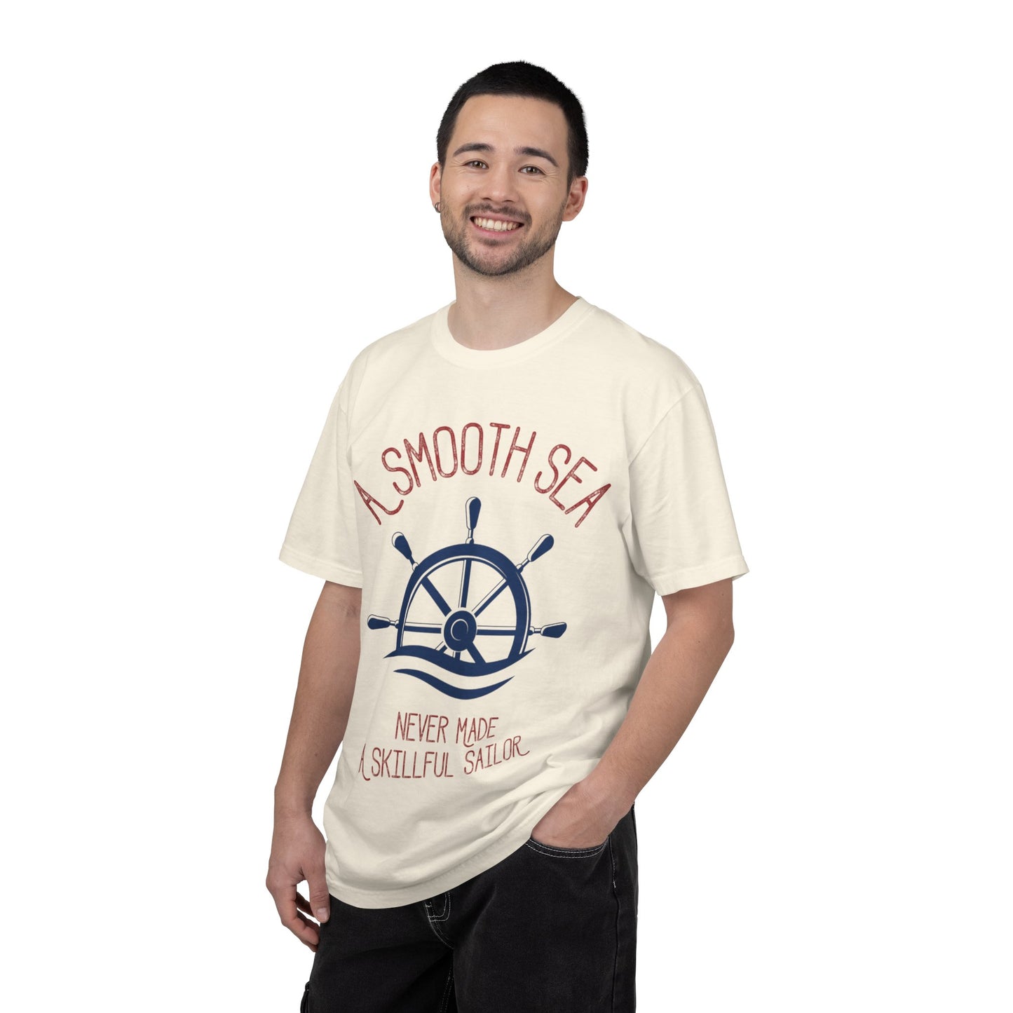 A Smooth Sea Marine Life Fishermen Seafaring Adventure Lovers Tee Shipman Unisex Heavy Cotton T-Shirt