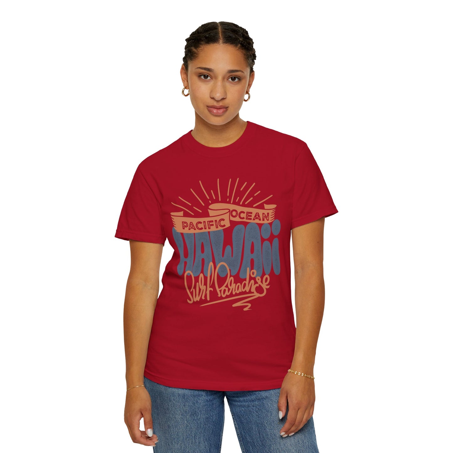 Enjoyable Pacific Ocean Hawaii Wave Rider Beach Life Sun Sand Sea Seashells Sea Waves Beach Sun Glasses Beach Surfers Unisex Heavy Cotton T-Shirt
