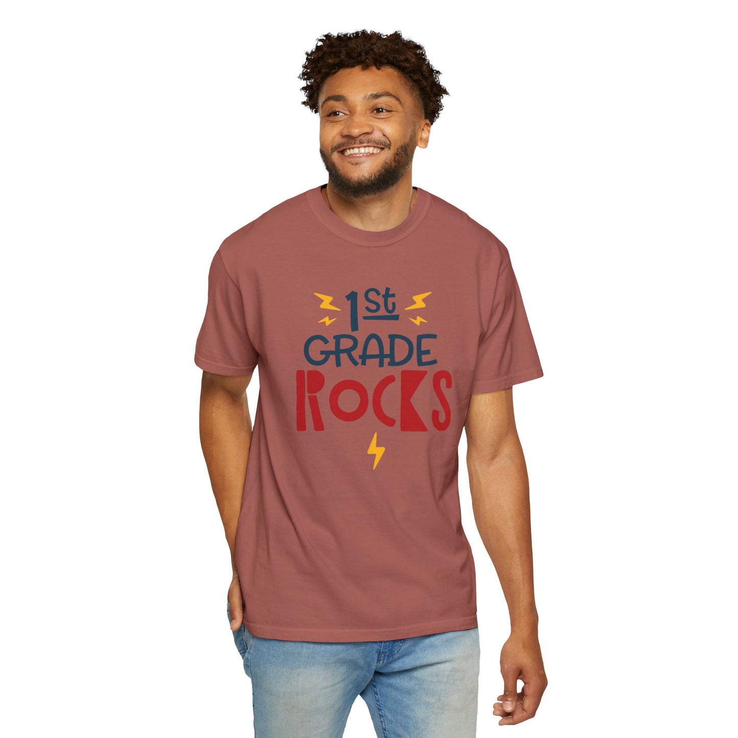 Funny 1st Grade Romeo Learning Legend Super Scholar Junior Geniuses Science Star Student’s Day Unisex Heavy Cotton T-Shirt