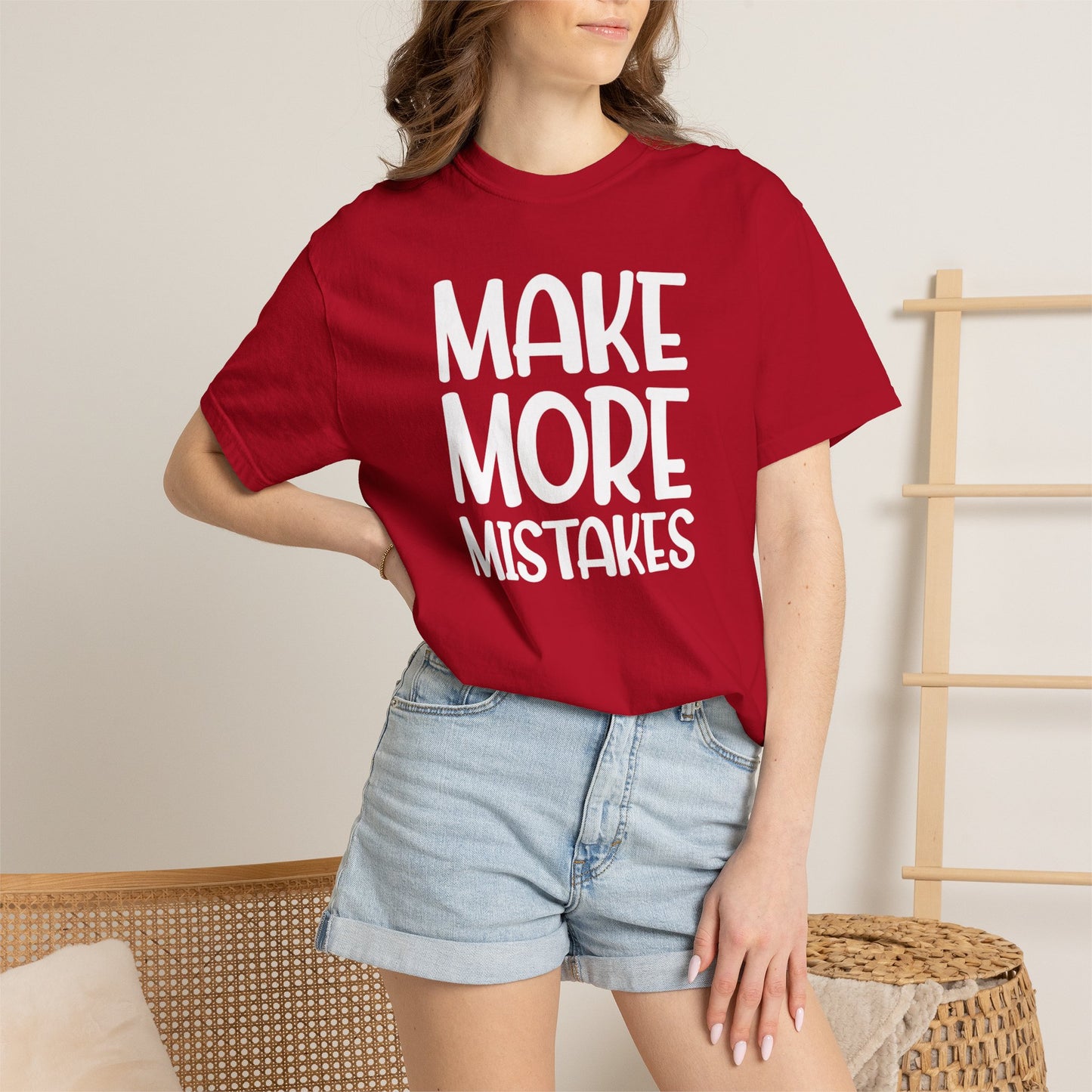 Make More Mistakes Trendy Tee Learning Journey Empowerment Creative Passionate Hard Work Keep Trying Unisex Heavy Cotton T-Shirt