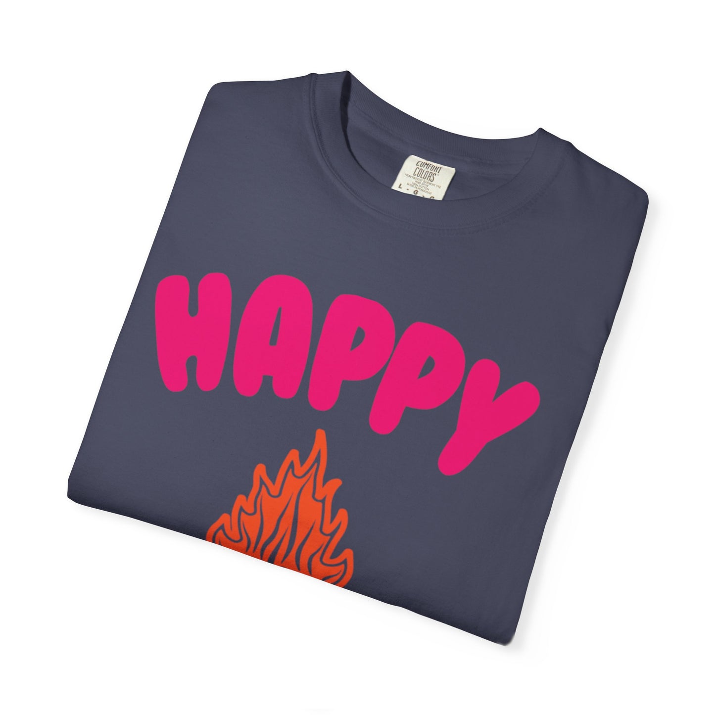 Happy Camper Freedom Fighter Adventure Lovers Tee Nature Exploration Bonfire Travel Van Unisex Heavy Cotton T-Shirt