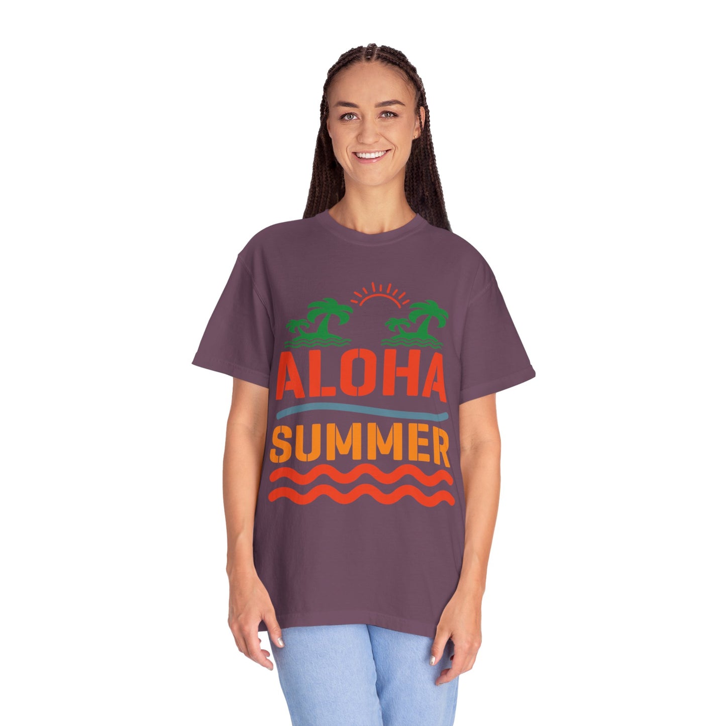 Exciting Aloha Summer Sunshine Beach Days White Sand Summer Camp Vacation Mode Sunny Days Unisex Heavy Cotton T-Shirt