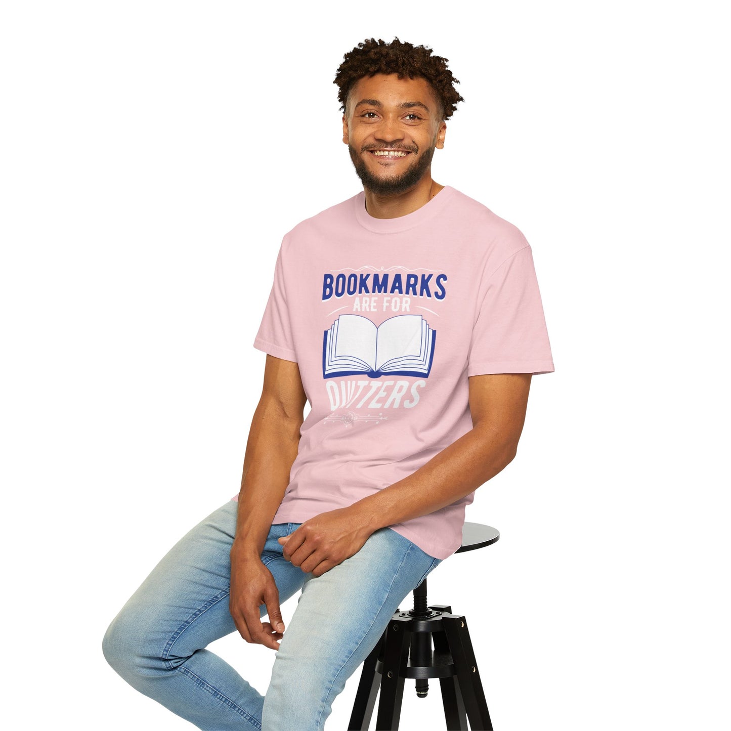 Bookmarks Are For Quitters Literary Glamour Trendy Tee Topics Story Reads Sparkling Stories Reminders Unisex Heavy Cotton T-Shirt