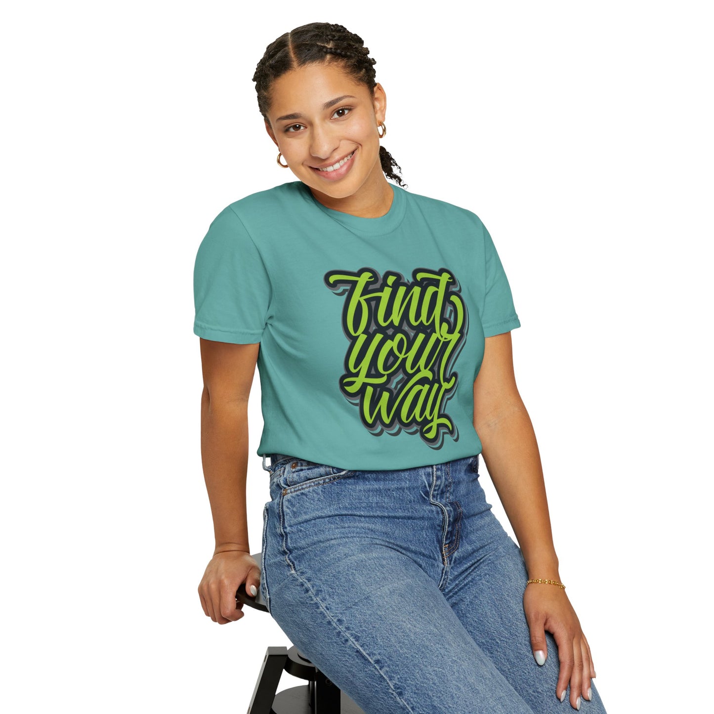 Find Your Way Direction Guidance Tee Exploration Adventure Destination Unisex Heavy Cotton T-Shirt