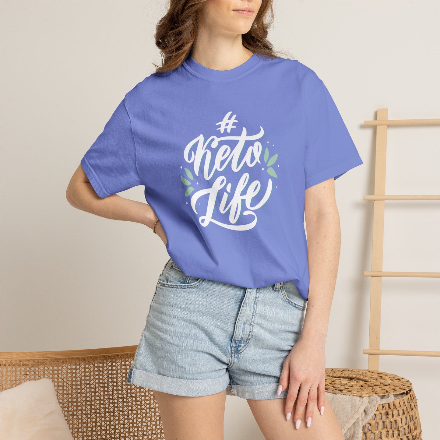 Keto Life Low-Carb Vegetables Tee Moderate Protein Fat Adaptation Intermittent Fasting Unisex Heavy Cotton T-Shirt