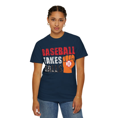 Baseball Takes Ball Defensive Prowess Tee Fielding Excellence Outfield Expertise Unisex Heavy Cotton T-Shirt