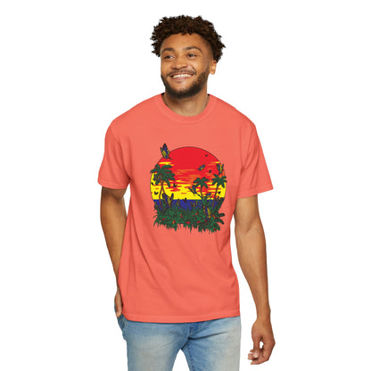 Palm Trees Island Summer Trendy Tee Sunshine Days Ice Cream Summer Camp Beachcombing Anchor Unisex Heavy Cotton T-Shirt