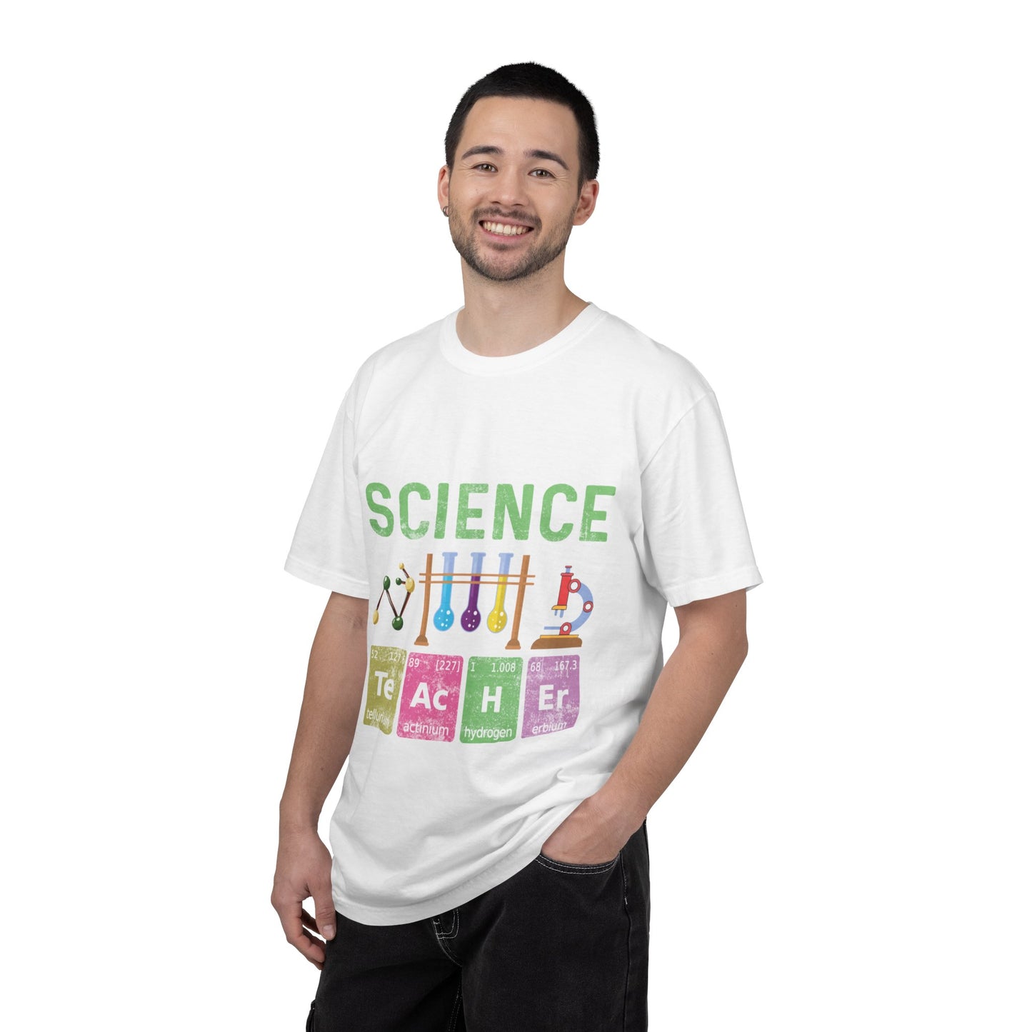 Inspirational Science Microscope Periodic Table Science Lab Chemicals Unisex Heavy Cotton T-Shirt