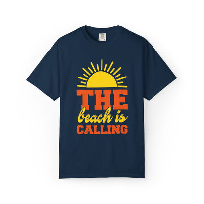 Enjoyable The Beach Is Calling Beach Life Sun Sand Sea Sun Kissed Sea Breeze Beach Sun Glasses Palm Trees Unisex Heavy Cotton T-Shirt