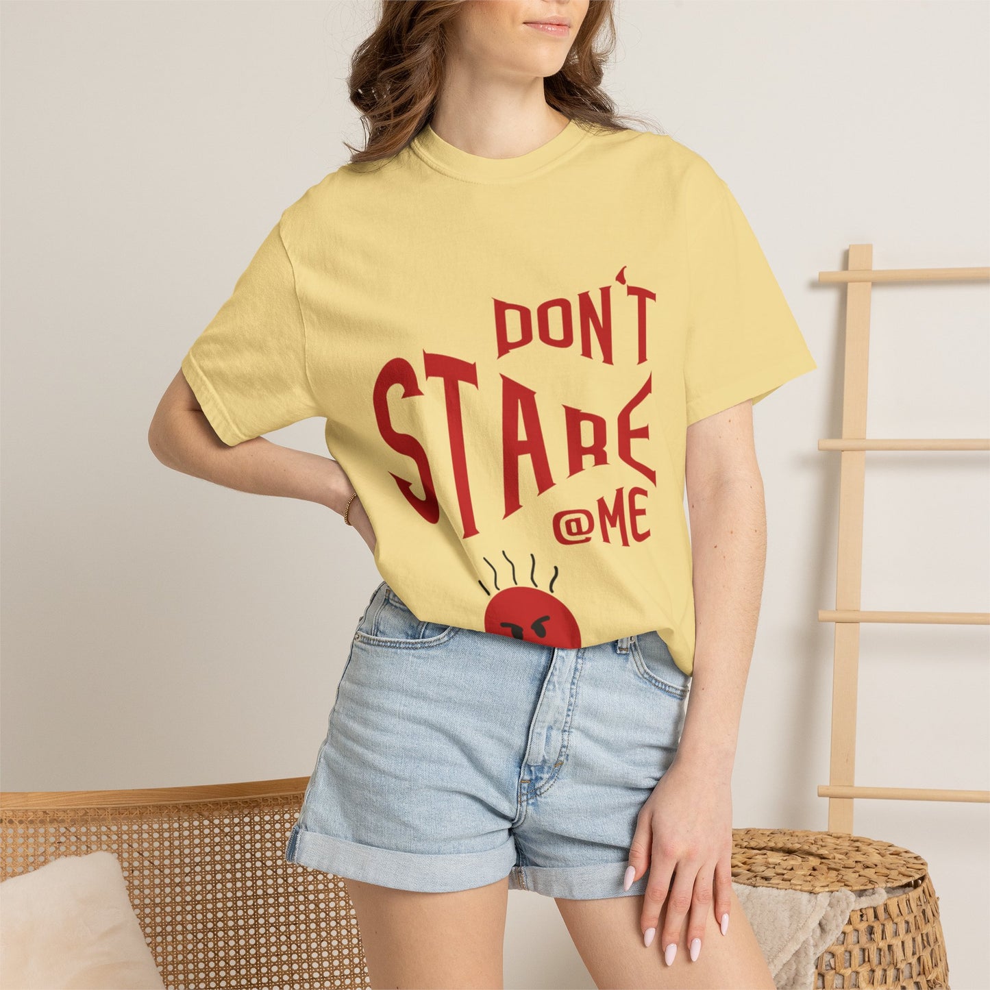 Don’t Stare Me Politeness Tee Personal Space Self-Consciousness Respect Boundaries Unisex Heavy Cotton T-Shirt