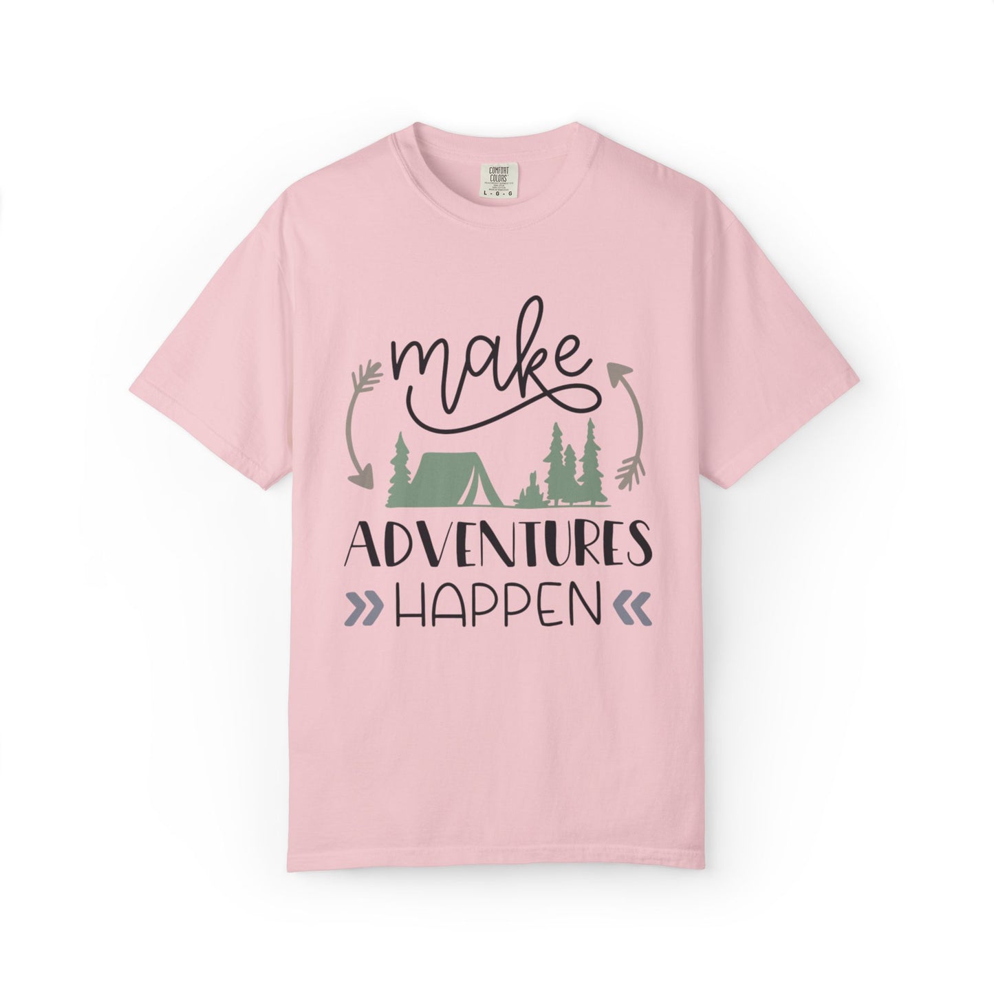 Make Adventures Happen Trendy Tee Enjoyment Mountain Hut Belays Ropes Fun Activities Unisex Heavy Cotton T-Shirt