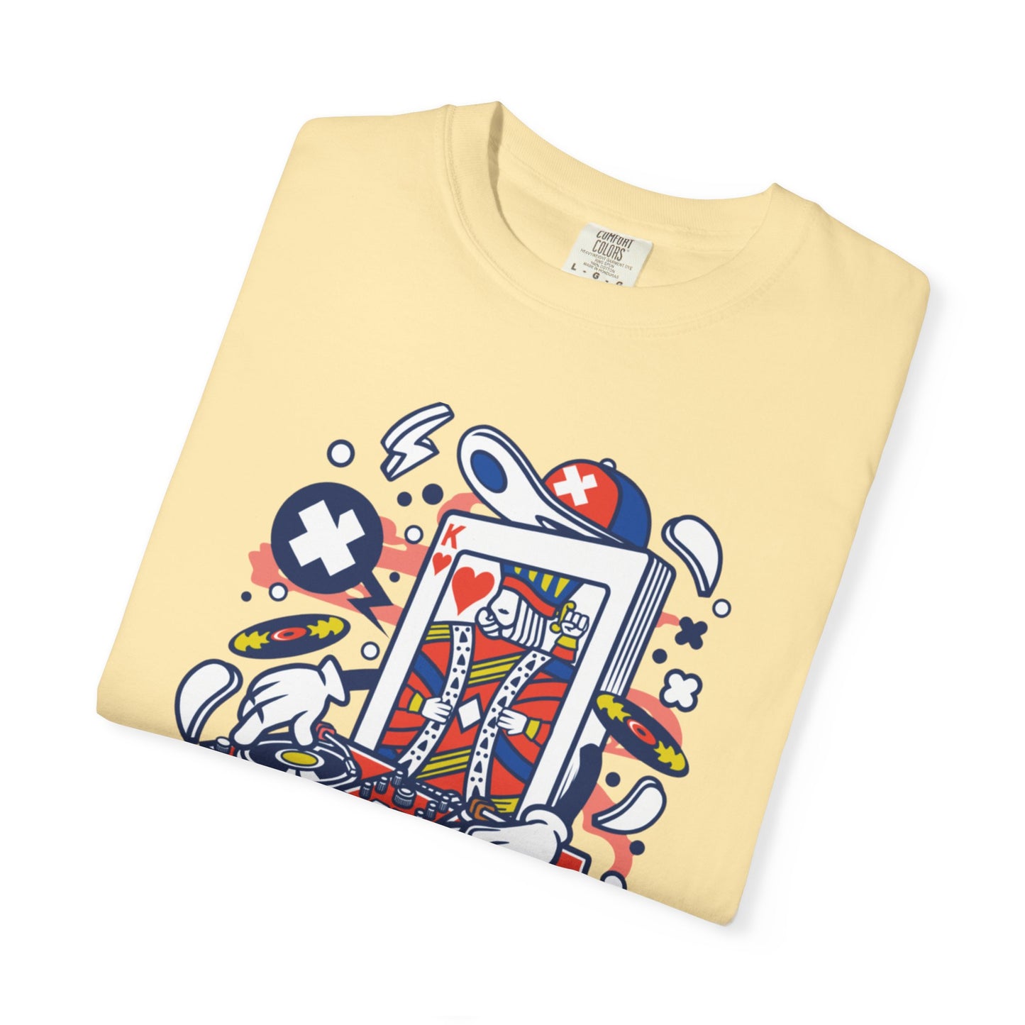 Dj King Play Card Hip Hop Vibes Trends Pop Visuals Tee Remixes Music Producer Unisex Heavy Cotton T-Shirt