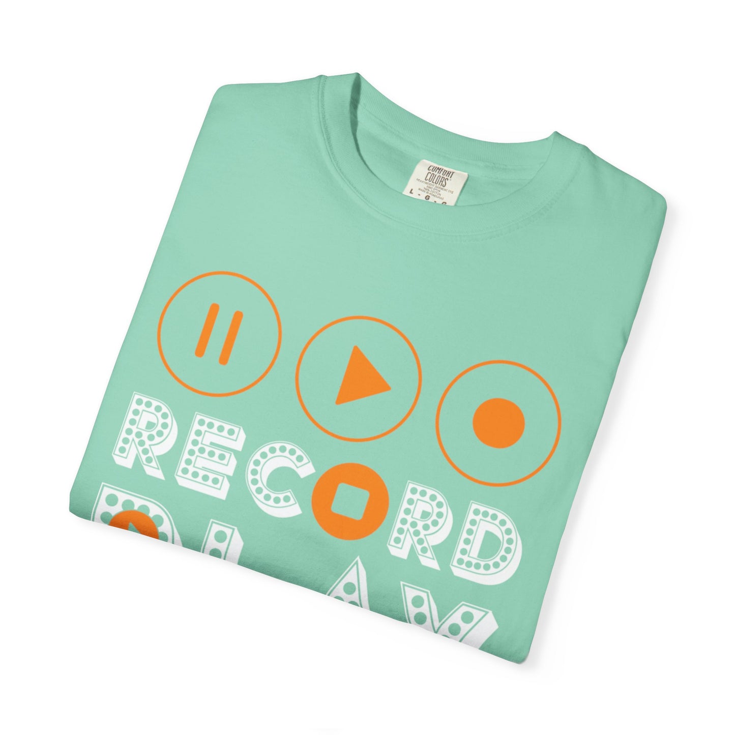 Thrilling Record Play Pause Playback Actions Sound Management Audio Functions Unisex Heavy Cotton T-Shirt