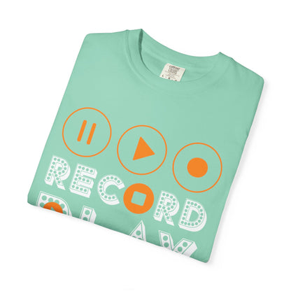 Thrilling Record Play Pause Playback Actions Sound Management Audio Functions Unisex Heavy Cotton T-Shirt