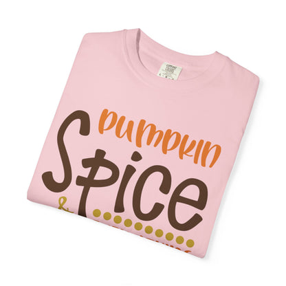 Pumpkin Spice & Everything Nice Halloween Autumn Delight Pumpkin Lovers Tee Seasonal Spices Fall Fusion Unisex Heavy Cotton T-Shirt