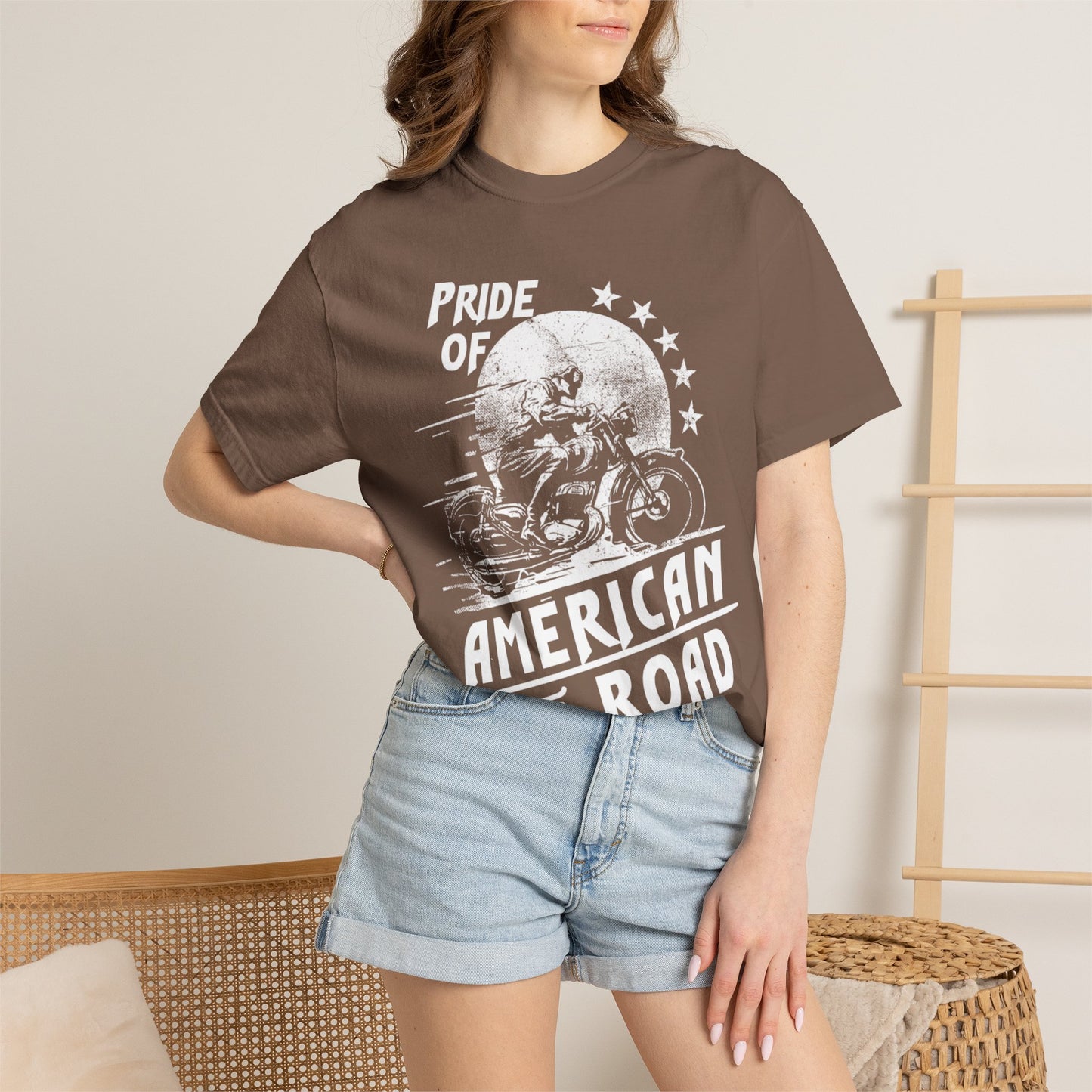 Vintage Pride Of The American Road 1973 Nostalgic Trendy Tee Motorcycle Classic Ride Legendary Bike Unisex Heavy Cotton T-Shirt