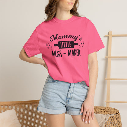 Mommy’s Little Mess-Maker Motherhood Loves Supermom Life Giver Wonder Woman Trendy Tee Unconditional Love Toddler Unisex Heavy Cotton T-Shirt