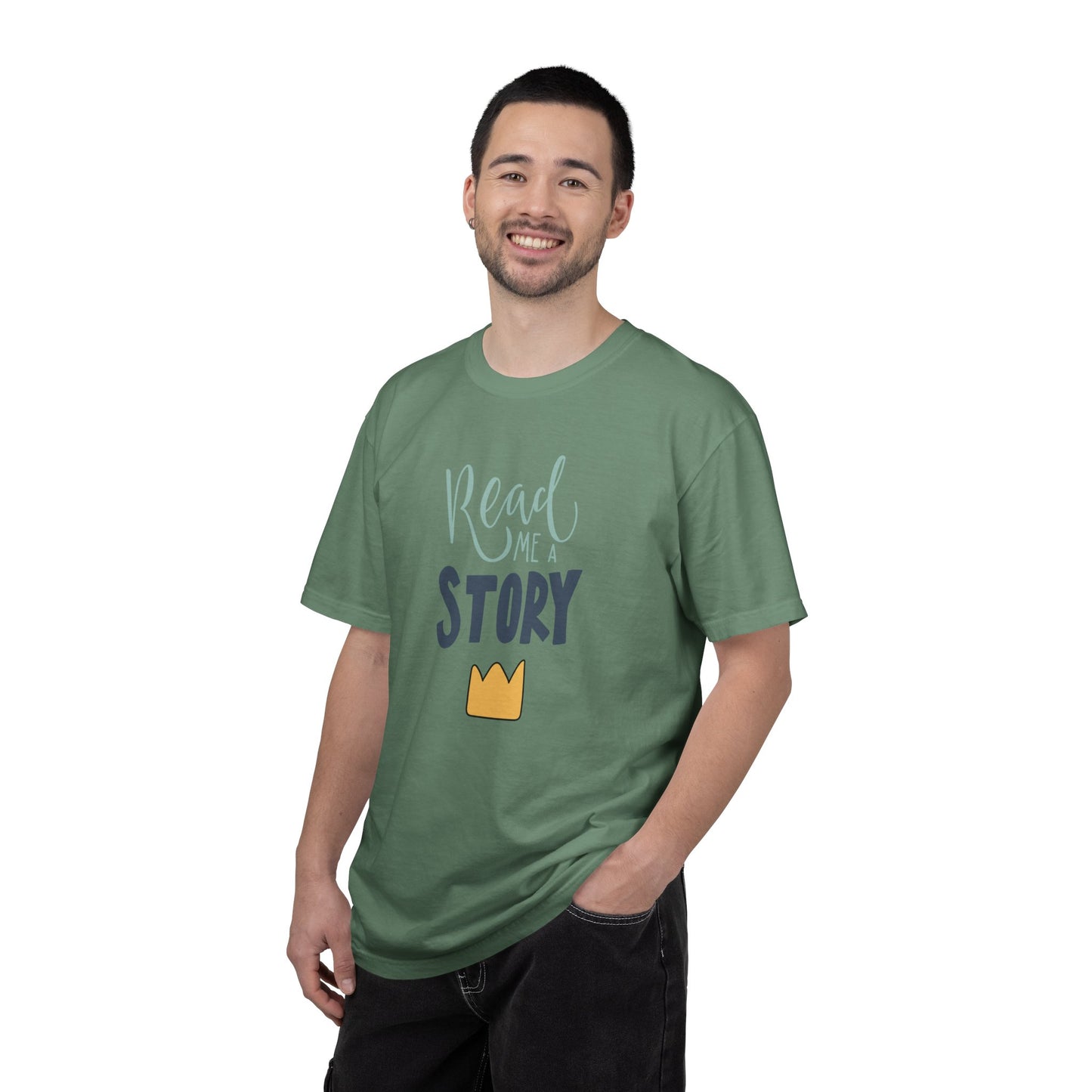 Read Me A Story Time Travel Superhero Parallel Trendy Tee Universe Fiction Connection Grand Parents Unisex Heavy Cotton T-Shirt