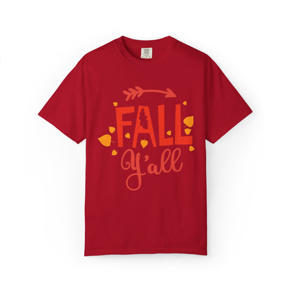Fall Y’all Breeze Leaves Christmas Tee Jingle Bells Falling Beauty Holiday Spirit Unisex Heavy Cotton T-Shirt