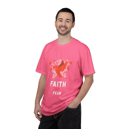 Faith Over Fear Stop Wishing Start Doing Action Goal Setting Modern Tee Achievement Self-Improvement Unisex Heavy Cotton T-Shirt