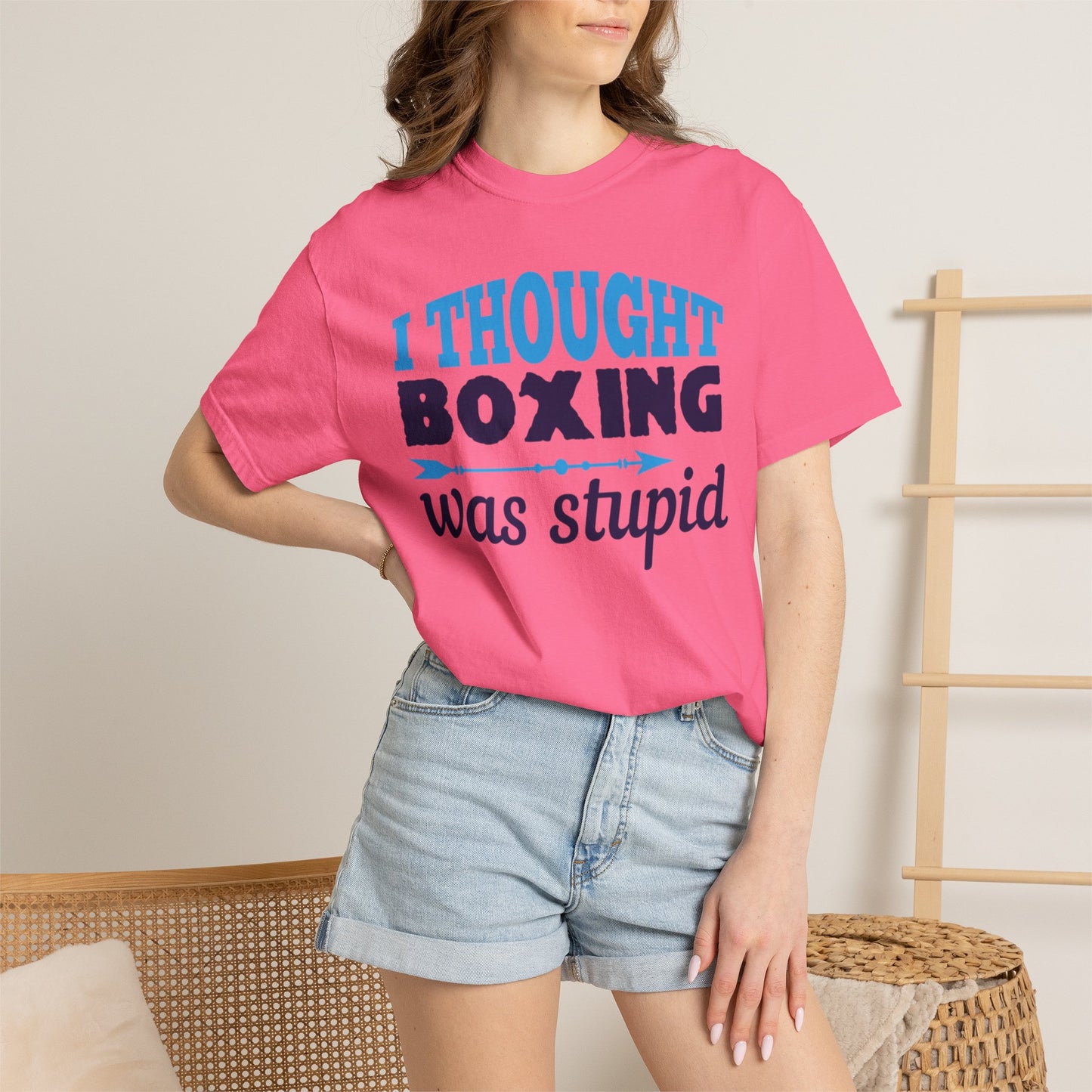 Funny I Thought Boxing Was Stupid Playful Sarcastic Boxing Ring Personal Preference Unisex Heavy Cotton T-Shirt