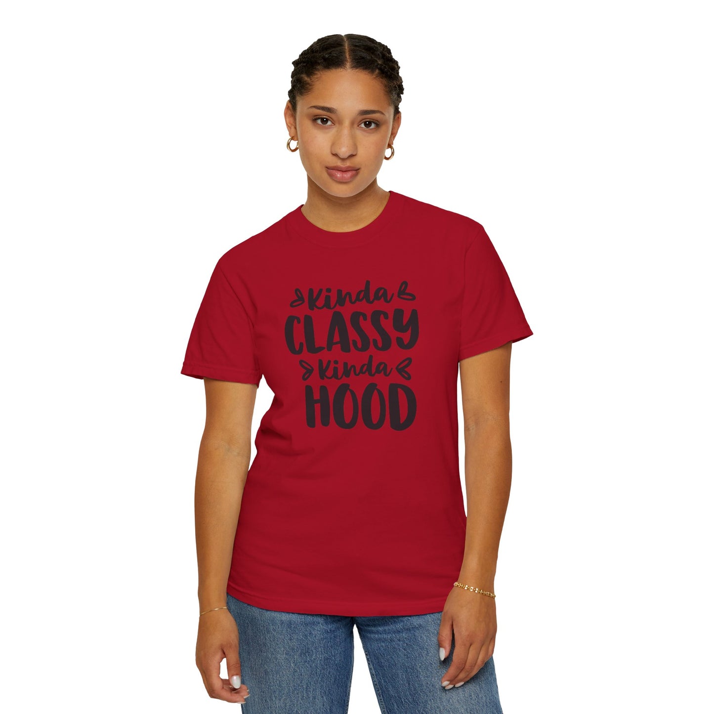 Kinda Classy Kinda Hood Street Style Tee High-Low Fashion Versatile Style Classy Attitude Unisex Heavy Cotton T-Shirt