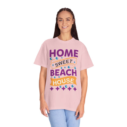 Enjoyable Home Sweet Beach House Beach Life Sun Sand Sea Seashells Sea Breeze Beach Sun Glasses  Unisex Heavy Cotton T-Shirt
