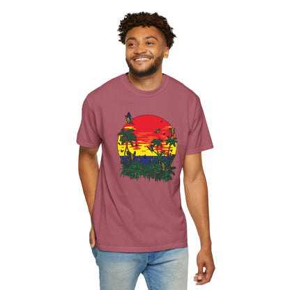 Palm Trees Island Summer Trendy Tee Sunshine Days Ice Cream Summer Camp Beachcombing Anchor Unisex Heavy Cotton T-Shirt