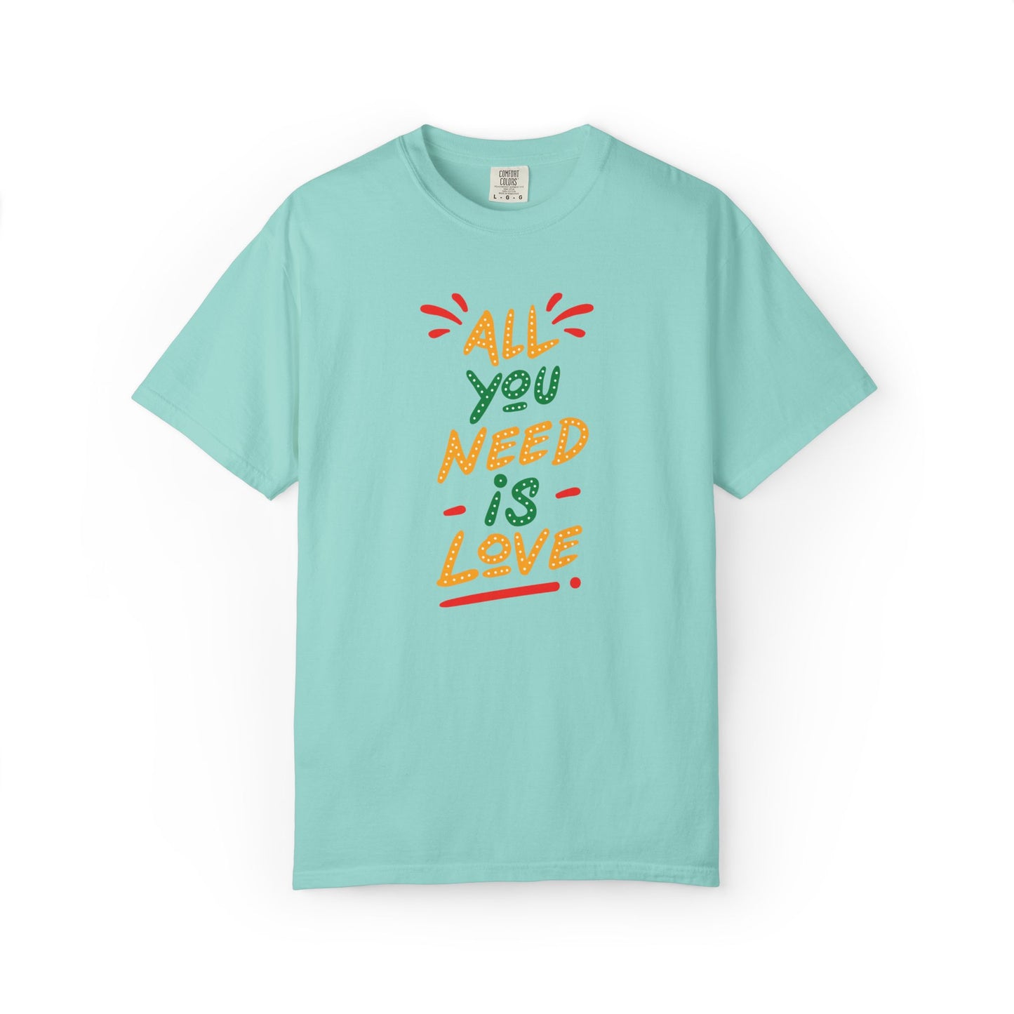 All You Need Is Love T-Shirt — Retro Handwritten Love Graphic Unisex Heavy Cotton T-Shirt