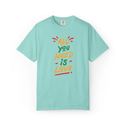 All You Need Is Love T-Shirt — Retro Handwritten Love Graphic Unisex Heavy Cotton T-Shirt