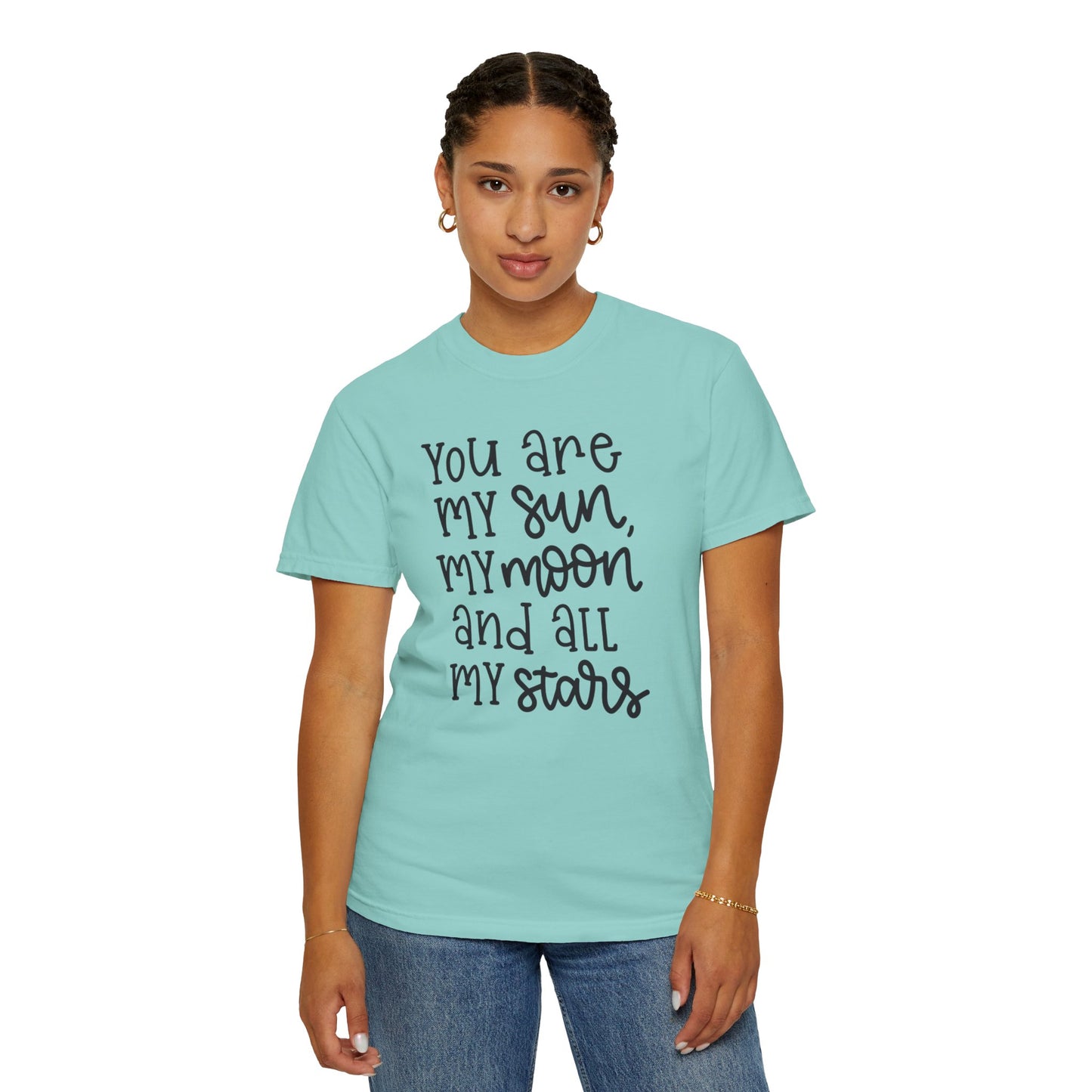 You Are My Sun My Moon And All My Stars Lovers Tee Hug Rainbow Passion Unconditional Soulful Connection Unisex Heavy Cotton T-Shirt
