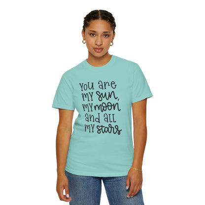 You Are My Sun My Moon And All My Stars Lovers Tee Hug Rainbow Passion Unconditional Soulful Connection Unisex Heavy Cotton T-Shirt