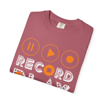 Thrilling Record Play Pause Playback Actions Sound Management Audio Functions Unisex Heavy Cotton T-Shirt