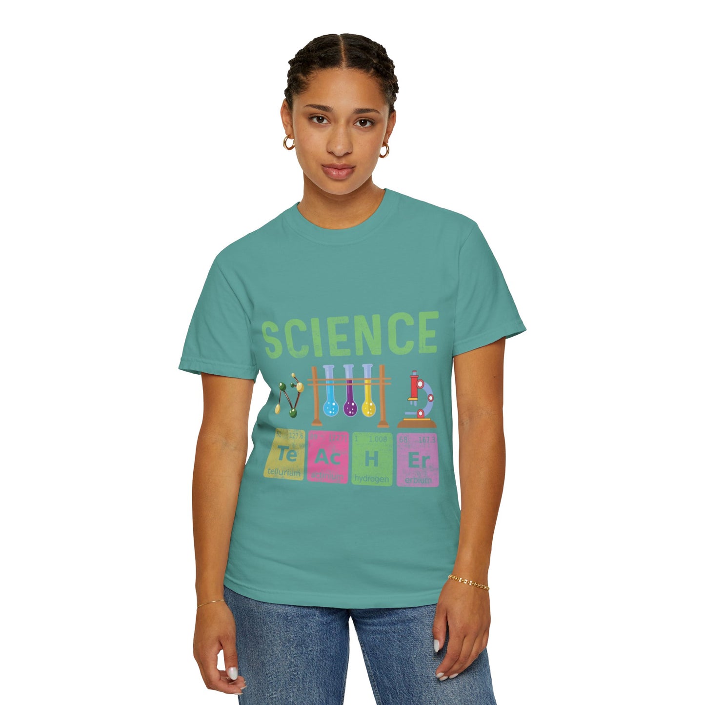 Inspirational Science Microscope Periodic Table Science Lab Chemicals Unisex Heavy Cotton T-Shirt