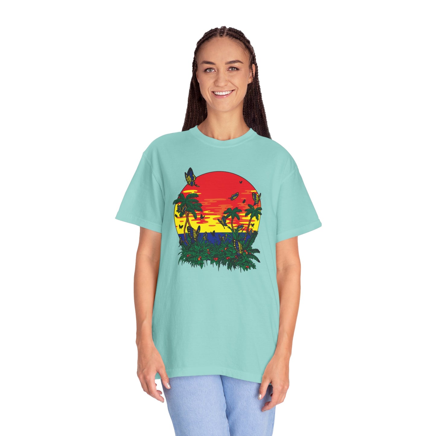 Palm Trees Island Summer Trendy Tee Sunshine Days Ice Cream Summer Camp Beachcombing Anchor Unisex Heavy Cotton T-Shirt