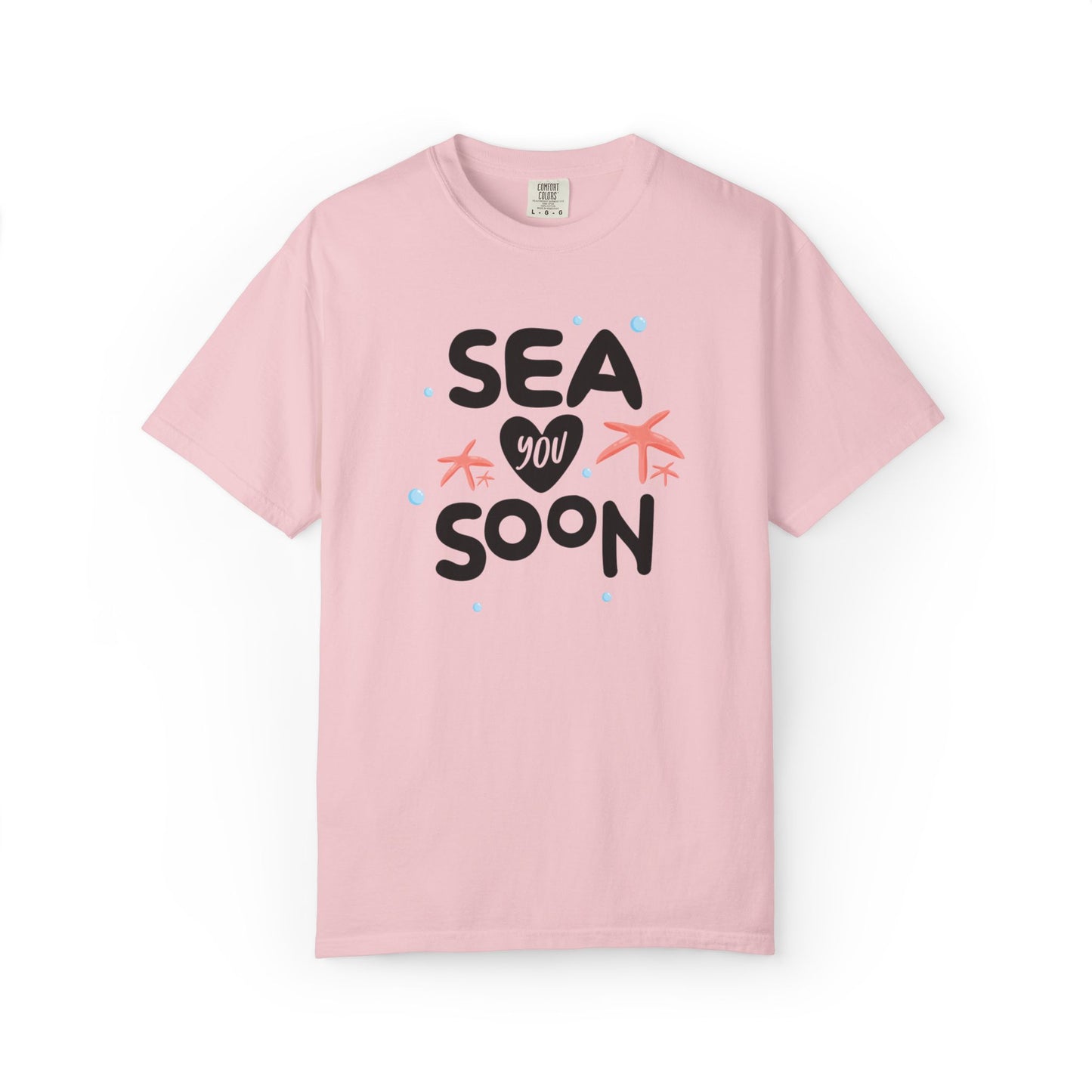 Sea You Soon Sarcastic Tee Ocean Wordplay Seaside Lover Summer Goodbye Ocean Trip Unisex Heavy Cotton T-Shirt