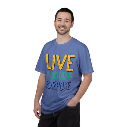 Live Your Purpose Inspirational Tee Stay Focused Positive Message Set Your Goal Empowering Personal Growth Unisex Heavy Cotton T-Shirt