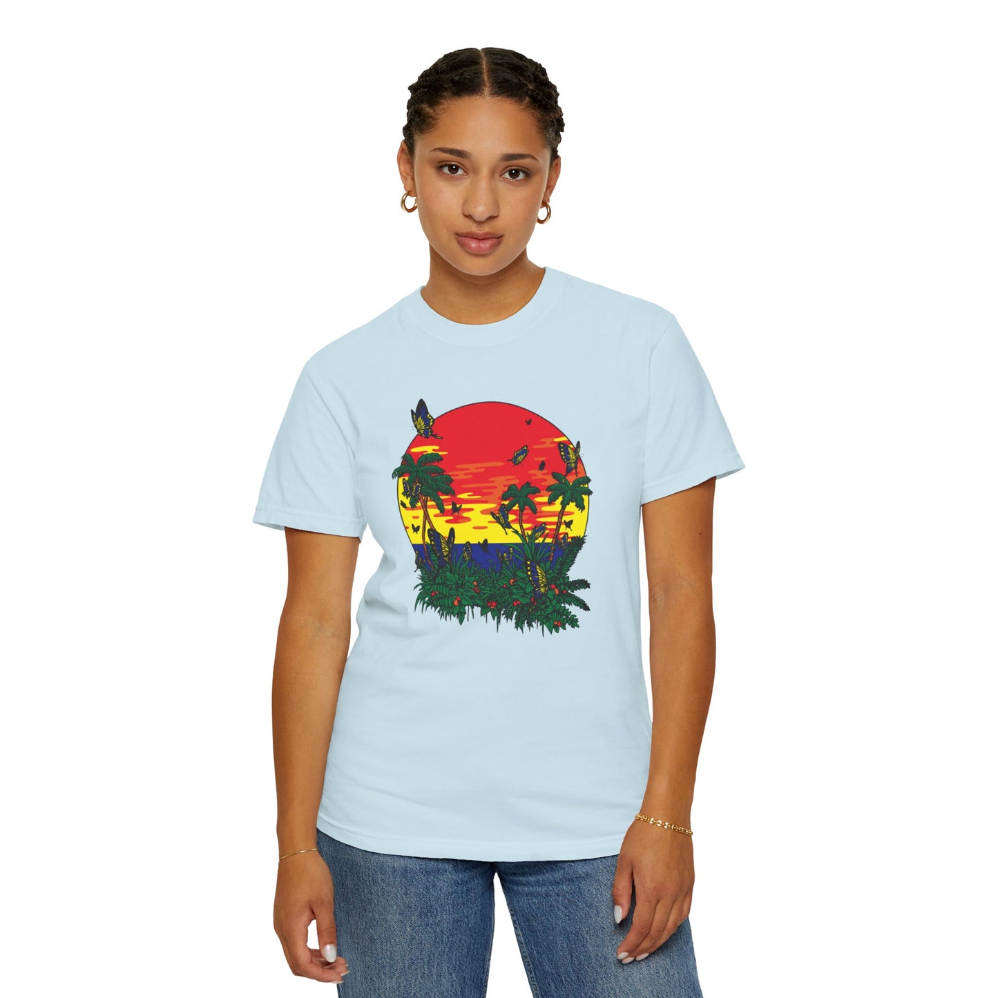 Palm Trees Island Summer Trendy Tee Sunshine Days Ice Cream Summer Camp Beachcombing Anchor Unisex Heavy Cotton T-Shirt