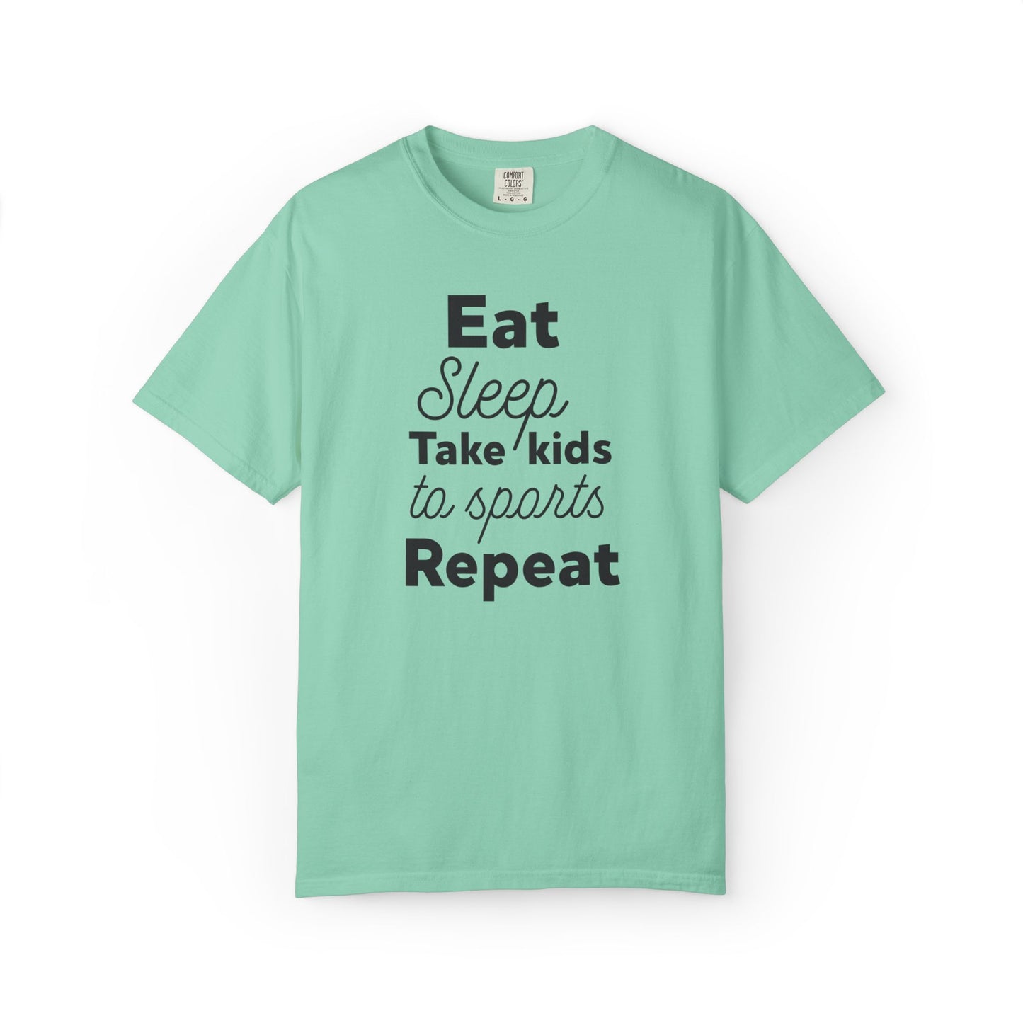 Eat Sleep Take Kids Motherhood Blessings Life Giver Mummy’s Tee Supermom Busy Schedule Duties Forever Same Routine Players Unisex Heavy Cotton T-Shirt