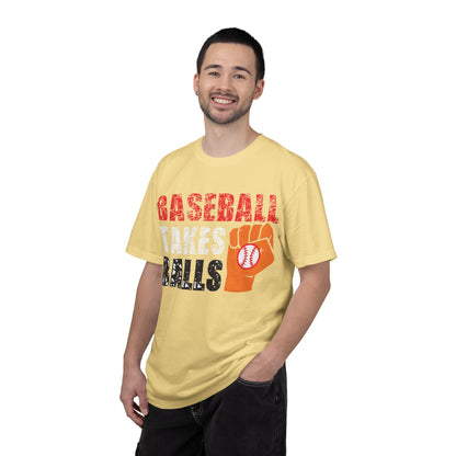 Baseball Takes Ball Defensive Prowess Tee Fielding Excellence Outfield Expertise Unisex Heavy Cotton T-Shirt