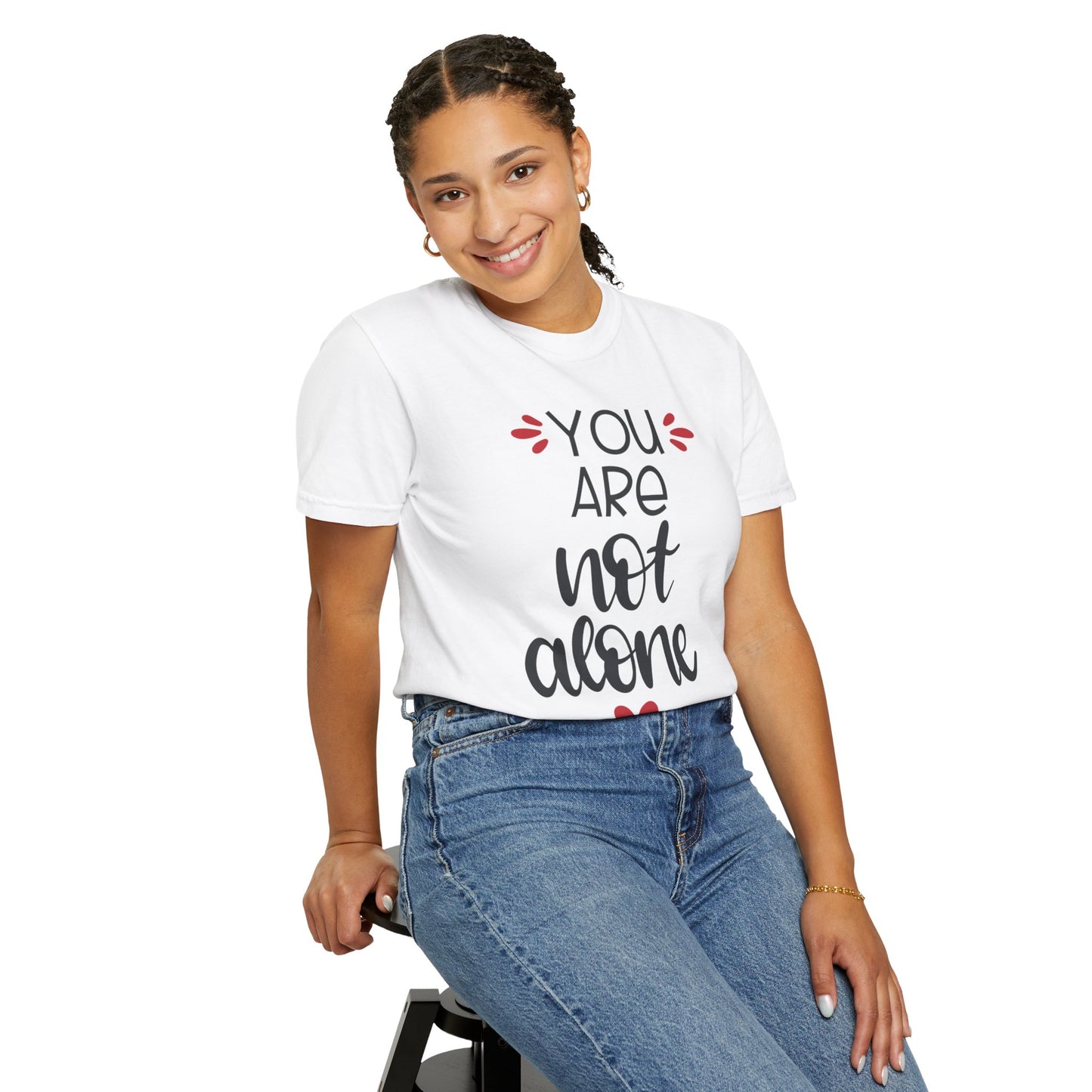 You Are Not Alone Emotional Bond Affection Lovers Tee Romantic Relationship Forever Support Unisex Heavy Cotton T-Shirt