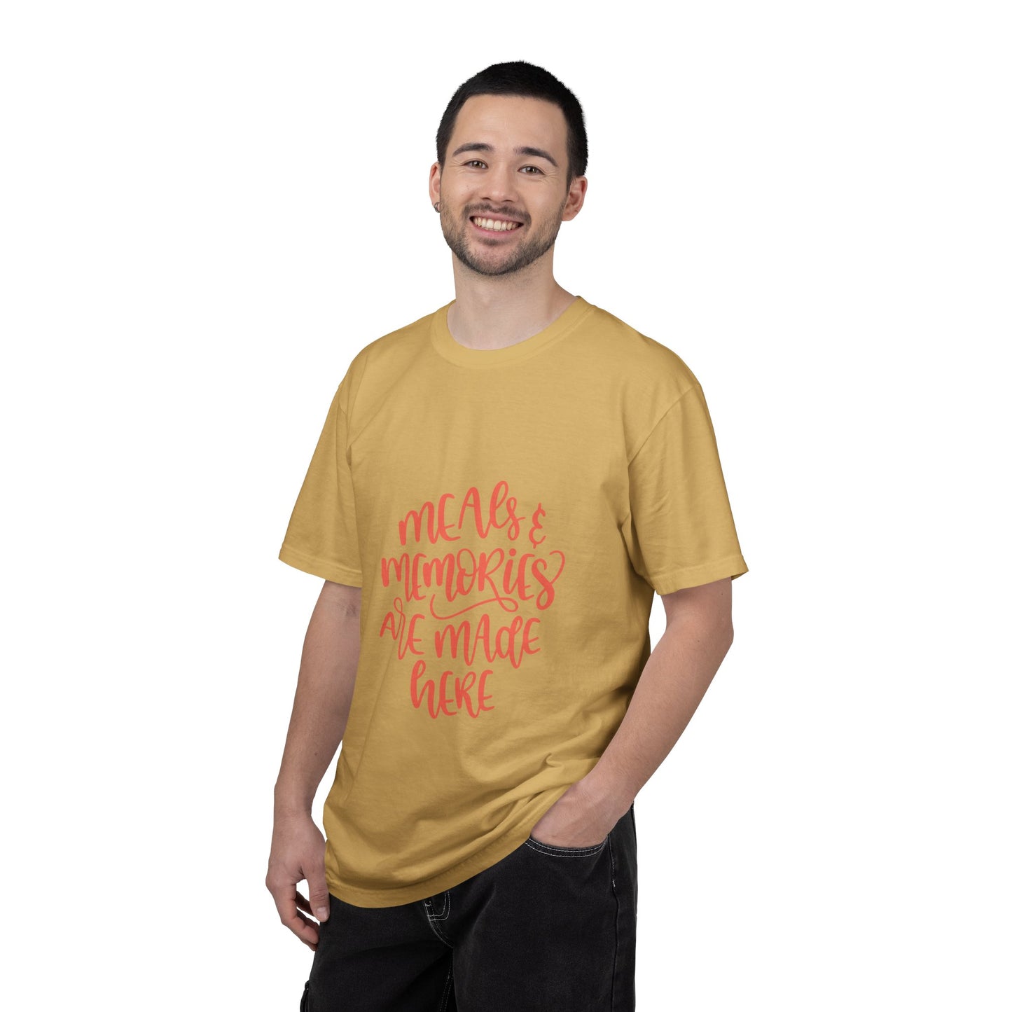 Meals & Memories Are Made Here Chapters Of Life Precious Moments Tee Recollections Meaningful Experiences Nostalgia Unisex Heavy Cotton T-Shirt