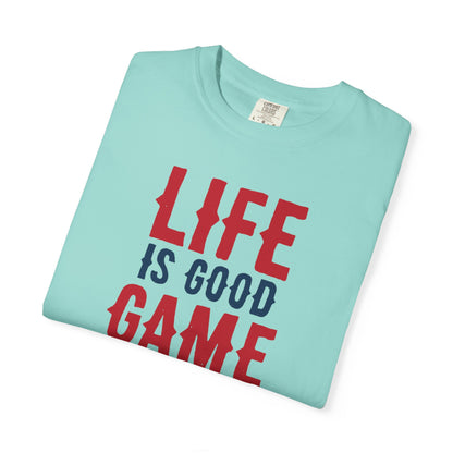 Life Is Good Game On Baseball Player Grand Slam Performers Tee Infield Magicians Batting Champions Unisex Heavy Cotton T-Shirt