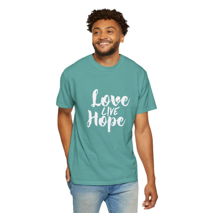 Love live hope Modern Tee Achievement Self-Improvement Unisex Heavy Cotton T-Shirt