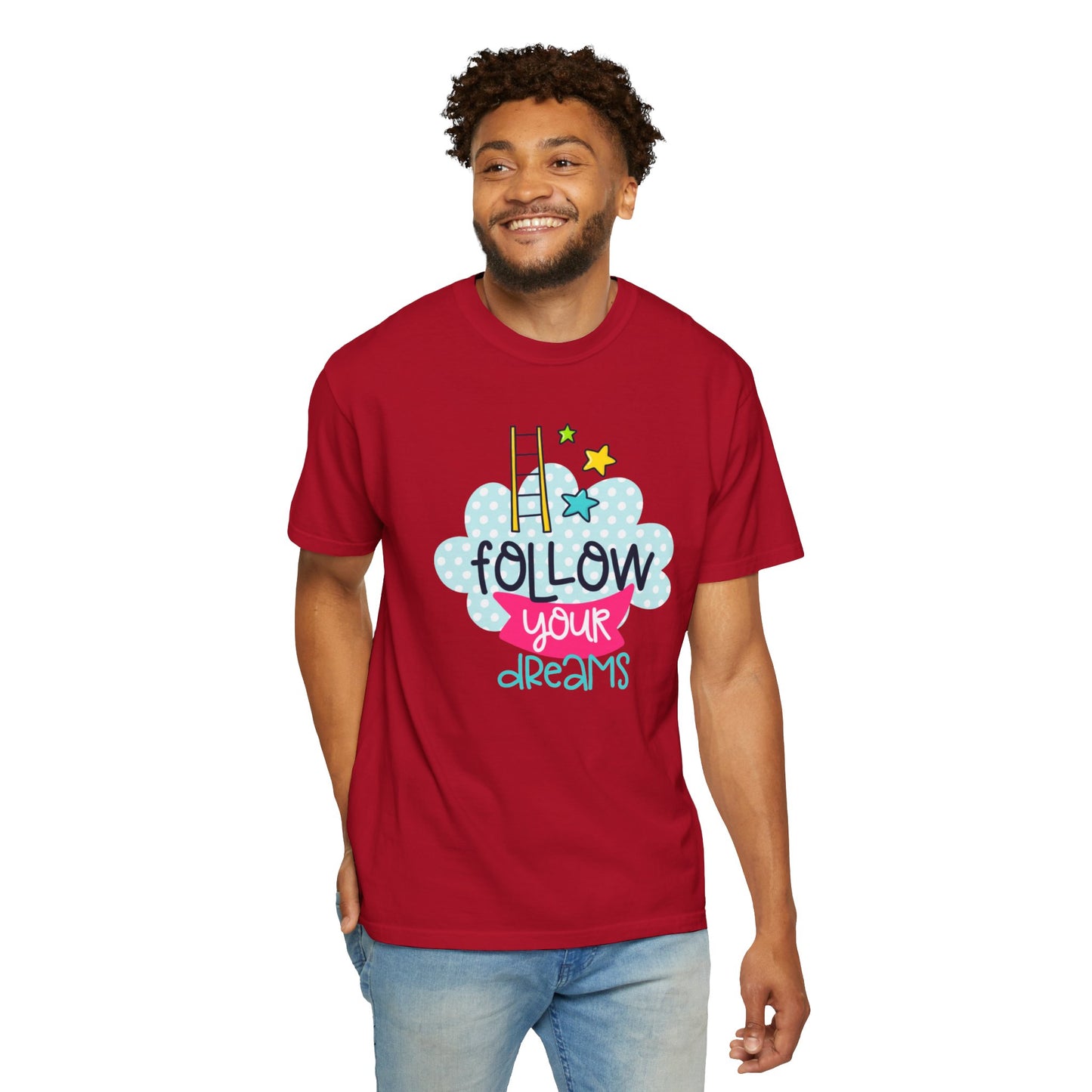 Follow Your Dreams Aspiration Determination Courage Night Wishes Unisex Heavy Cotton T-Shirt