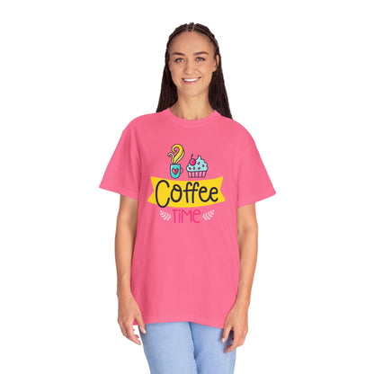 Funny Coffee Time Beans Latte Lovers Tee Black Brew Addicted Barista Freak Unisex Heavy Cotton T-Shirt
