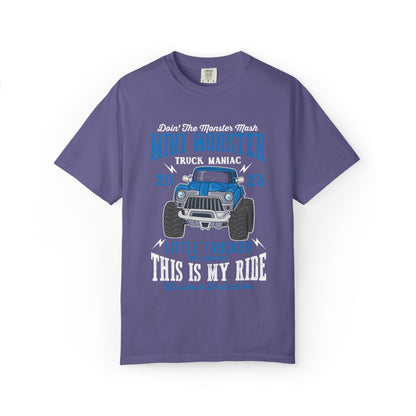 Funny Mini Monster Truck Manic Speed Truck Power Sarcastic Extreme Adventure Four-Wheel Drive Unisex Heavy Cotton T-Shirt
